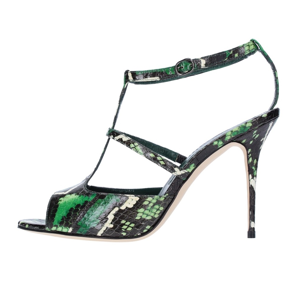 Manolo Blahnik Green python leather Sandals - Picture 15 of 16
